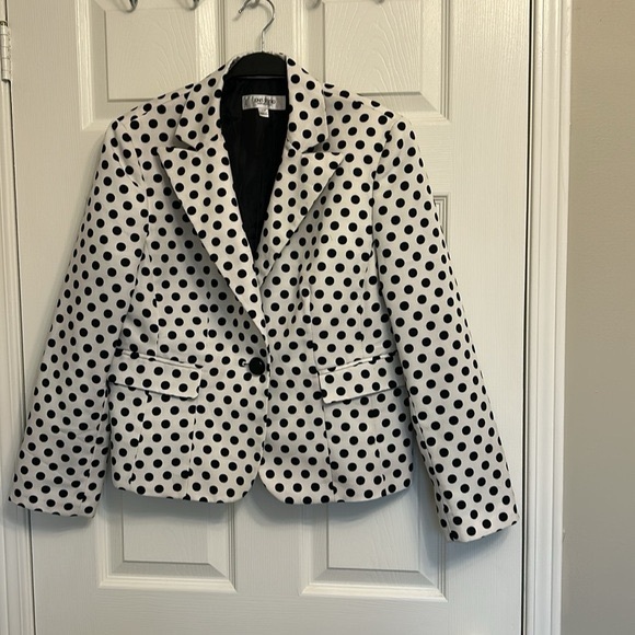 Jones studio Black and White Polka Dot Blazer in size 12 p - Picture 3 of 5